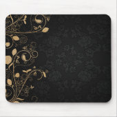 Schwarz-Gold-Dekorationsmuster Mousepad (Vorne)
