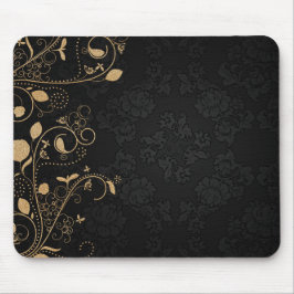 Schwarz-Gold-Dekorationsmuster Mousepad