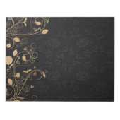 Schwarz-Gold-Dekorationsmuster Notizblock (Vorderseite)
