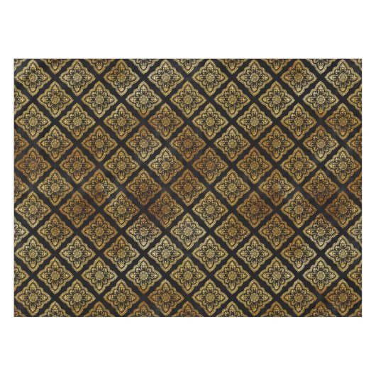 Schwarz-Gold-Dekorative Tischdecke (Vorderseite (Horizontal))