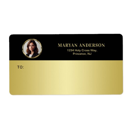 Schwarz-gold Design, Logo oder Foto im goldenen Kr (Vorne)