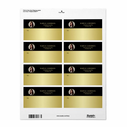 Schwarz-gold Design, Logo oder Foto im goldenen Kr (Vorne)