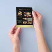 Schwarz-gold Design, Logo oder Foto im goldenen Kr Flyer (Gruppe)