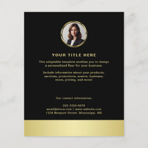 Schwarz-gold Design, Logo oder Foto im goldenen Kr Flyer