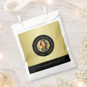 Schwarz-Gold-Design, Logo oder Foto im goldenen Kr Geschenktütchen (Ausgeschnitten)