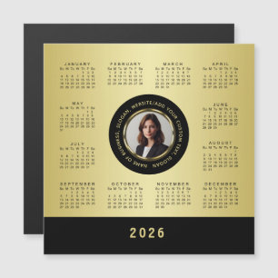 Schwarz-Gold-Design, Logo oder Foto im goldenen Kr Magnetkarte
