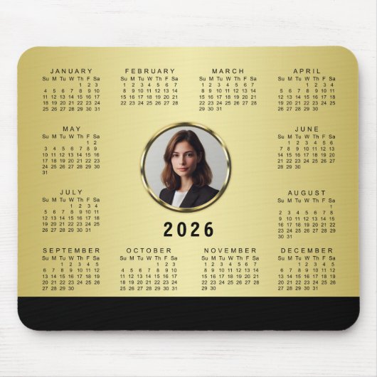 Schwarz-Gold-Design, Logo oder Foto im goldenen Kr Mousepad (Vorne)
