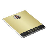 Schwarz-Gold-Design, Logo oder Foto im goldenen Kr Notizblock (angewinkelt)