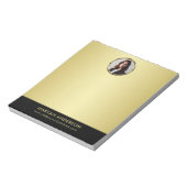 Schwarz-Gold-Design, Logo oder Foto im goldenen Kr Notizblock (Rotiert)