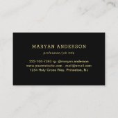 Schwarz-Gold-Design, Logo oder Foto in Goldkreisen Visitenkarte (Rückseite)