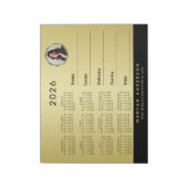 Schwarz-gold Design, Logo oder Foto, Kalender Notizblock (Rotiert)