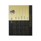 Schwarz-gold Design, Logo oder Foto, Kalender Notizblock (Rotiert)