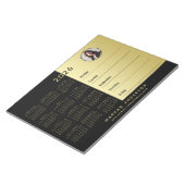 Schwarz-gold Design, Logo oder Foto, Kalender Notizblock (angewinkelt)
