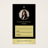 Schwarz-gold Design, Logo oder Foto, Preisschilder (Vorderseite)