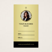 Schwarz-gold Design, Logo oder Foto, Preisschilder (Vorderseite)