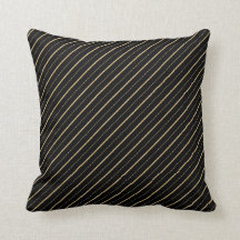 Schwarz-Gold-Diagonal-Muster-Kissen