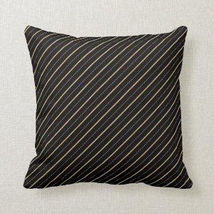 Schwarz-Gold-Diagonal-Muster-Kissen Kissen
