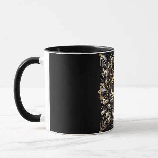Schwarz-Gold-Diamant-SchädelTasse Tasse (Links)