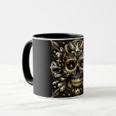 Schwarz-Gold-Diamant-SchädelTasse Tasse (Vorderseite Links)