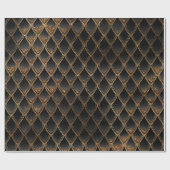 Schwarz-Gold-Drachen-Skala Geschenkpapier (Flach)