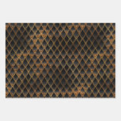 Schwarz-Gold-Drachen-Skala Geschenkpapier Set (Vorderseite 3)