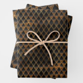 Schwarz-Gold-Drachen-Skala Geschenkpapier Set (Beispiel)