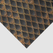 Schwarz-Gold-Drachen-Skala Seidenpapier (Detail)
