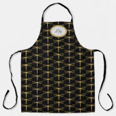 Schwarz-Gold-Dragonfly-Muster Schürze (Vorderseite)