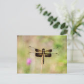 Schwarz-Gold-Dragonfly Postkarte (Stehend Vorderseite)