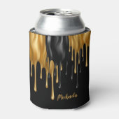 Schwarz-Gold-Drilling Personalisiert Dosenkühler (Kanne Vorderseite)