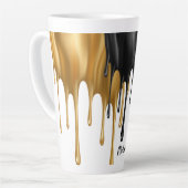 Schwarz-Gold-Drilling Personalisiert Milchtasse (Linke Ecke)