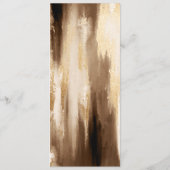 Schwarz-Gold-Dunkel-Abstrakt-Wasserfarbenhochzeit Menükarte (Rückseite)