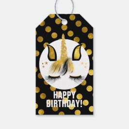 Schwarz & Gold Einhorn Geschenkanhänger