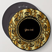 Schwarz-Gold-Elegance-Vorlage Button (Vorne & Hinten)