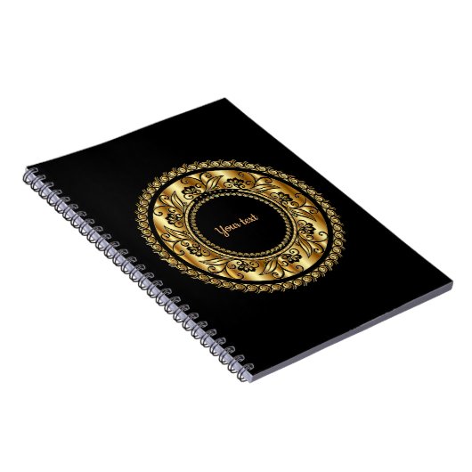 Schwarz-Gold-Elegance-Vorlage Notizblock (Rechte Seite)