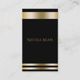 Schwarz & Gold Elegant Chic Modern Glamour Profess Visitenkarte