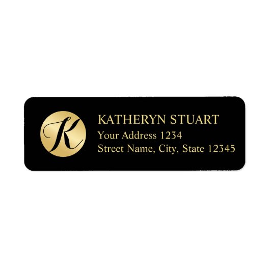 Schwarz-Gold-Elegant-Monogramm (Vorne)