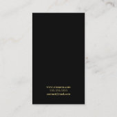 Schwarz-Gold-Elegant-Monogramm Visitenkarte (Rückseite)