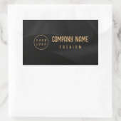 Schwarz-Gold-Elegant Rechteckiger Aufkleber (Tasche)