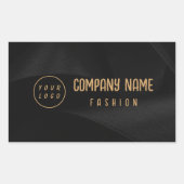 Schwarz-Gold-Elegant Rechteckiger Aufkleber (Vorderseite)