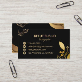 Schwarz-Gold-Elegant Visitenkarte