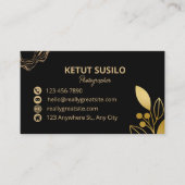 Schwarz-Gold-Elegant Visitenkarte (Vorderseite)