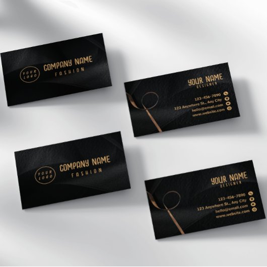 Schwarz-Gold-Elegant Visitenkarte