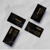 Schwarz-Gold-Elegant Visitenkarte