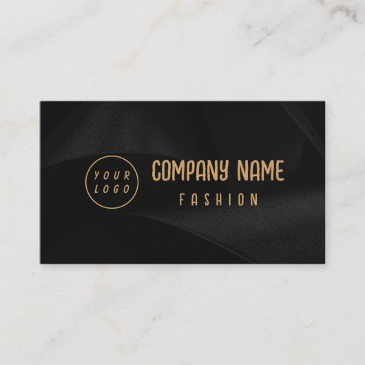Schwarz-Gold-Elegant Visitenkarte (Vorderseite)