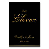 Schwarz-Gold-Elegante Hochzeiten-Tischnummern Tischnummer (Rückseite)