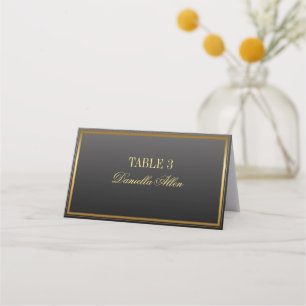 Schwarz-Gold-Elegante Hochzeitsfeiern - Platzkarte