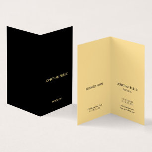 Schwarz & Gold Elegante Moderne, einfach geklappt  Visitenkarten