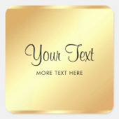 Schwarz & Gold Elegante moderne Template Typografi Quadratischer Aufkleber (Vorderseite)