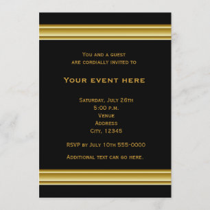 Schwarz-Gold-Elegante-Party-Event Einladung